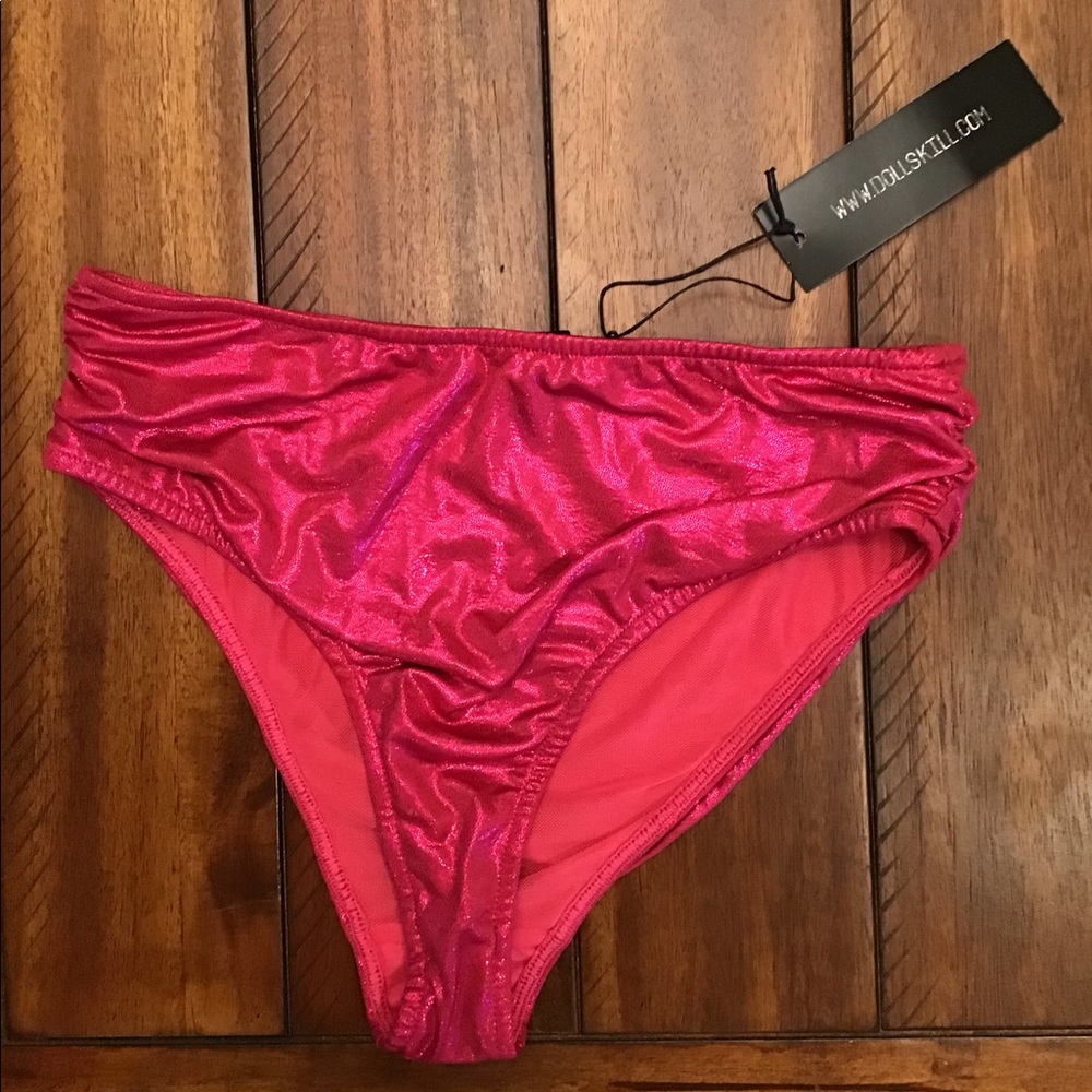 E608 NWT Club EXX, Dolls Kill Hot Pink Shimmery Bottoms